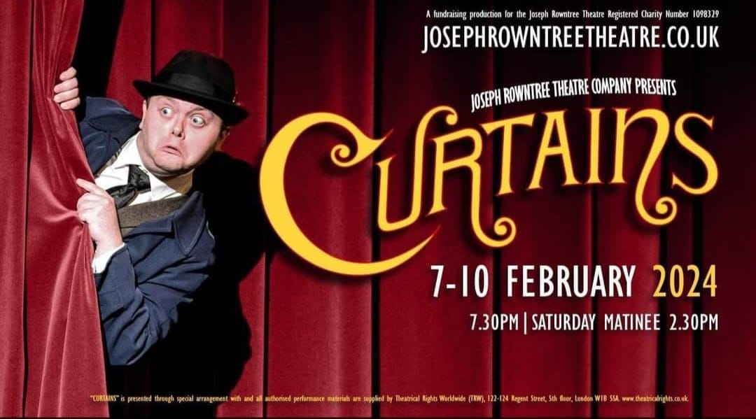 jrtcompany's tweet photo. It's 1959 and the leading lady of a new show dies on opening night under mysterious circumstances. Enter the local detective (and musical fan!) to try and solve the case, questioning cast and crew alike. 
----
'Curtains' #musical
7-10 Feb 2024 @jrtheatre 
https://t.co/aMNaL2UMCM https://t.co/ecmQZl7pB0