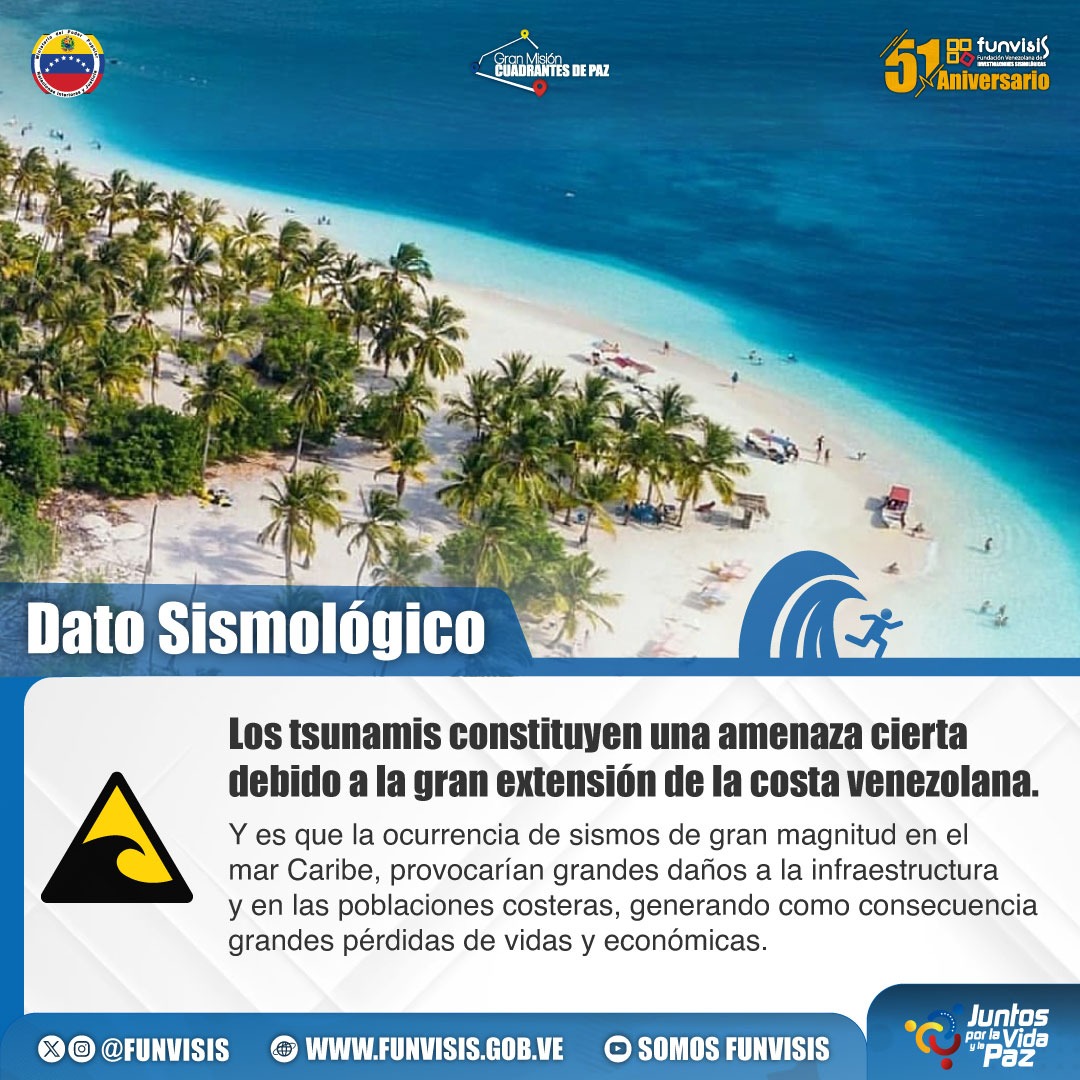 #DatoSismológico | Los terremotos, incluso los que potencialmente pueden originar un tsunami, no se pueden predecir. Por ello, es importante mantener la calma y estar preparados ante estos eventos.

Recuerda ➡️ Agáchate, cúbrete y agárrate.

#Funvisis #IndependeciaPlenaSoberana