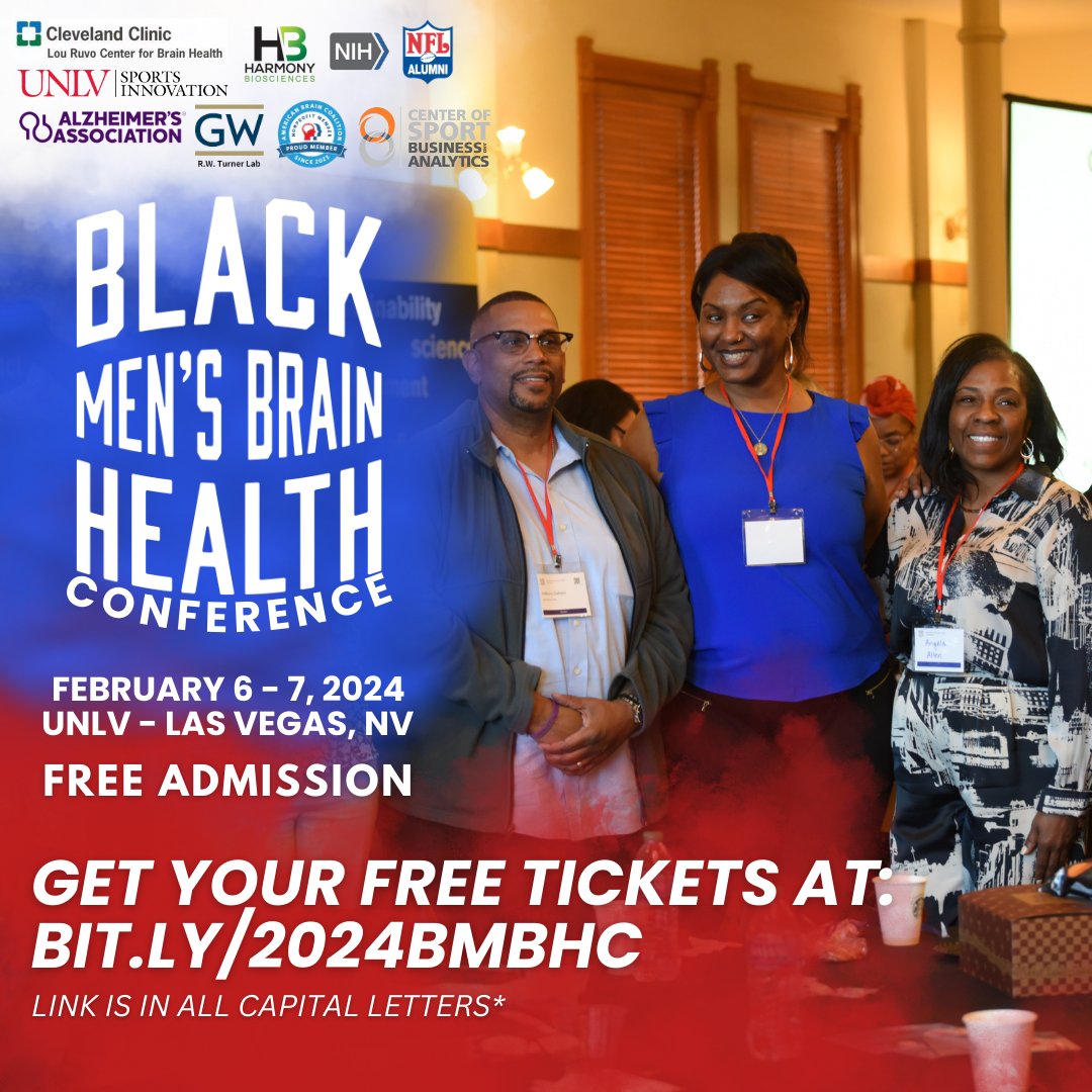 The Black Men's Brain Health Conference is approaching FAST! 🧠Have you gotten your tickets yet?! 🔗Make sure to get your FREE tickets to attend either virtually or in-person here: bit.ly/2024BMBHC.