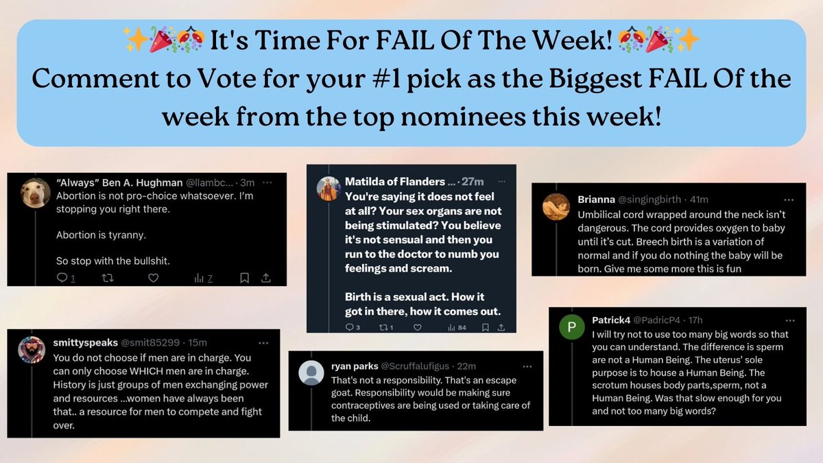 DoomScroling's tweet image. #FailOfTheWeek CONTEST!! There have been a lot of nominees this week, and now you get to vote for which is the 𝗙𝗔𝗜𝗟 𝗢𝗙 𝗧𝗛𝗘 𝗪𝗘𝗘𝗞!✨🤩✨ 

Comment with your vote &amp;amp; retweet! Voting is open until 5pm EST Sunday!🤩🗳✨