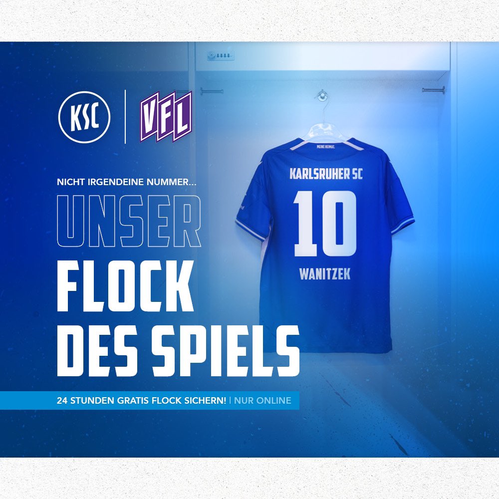 KarlsruherSC's tweet image. Für euch 24 Stunden lang gratis gibt’s dieses Mal den Flock unseres Torschützen zum 2:1 – auf allen drei Trikots! Also sucht euch euer Lieblingsjersey aus und sichert euch den Flock unserer Nummer 🔟 darauf gratis!

▶️ fanshop.ksc.de/trikots.html

#KSCmeineHeimat #KSCOSN