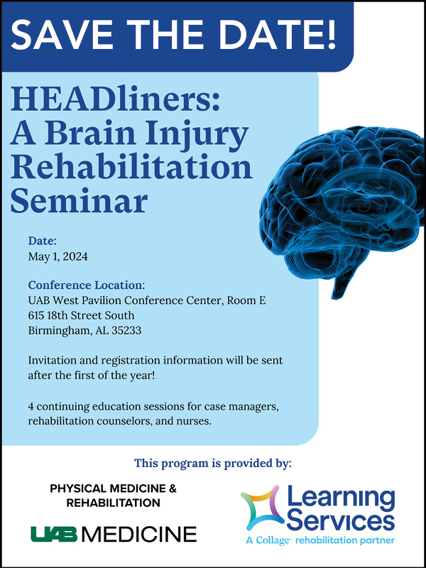 Join us for a conference May 1st and learn more about TBI Rehabilitation. @UABTBIMS @uabmedicine