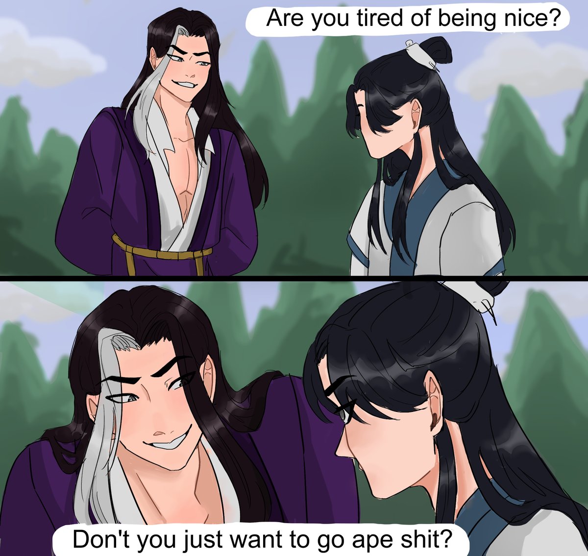 Yan Wushi trying to make Shen Qiao evil was literally this meme lmao #Thousandautumns #shenqiao #yanwushi