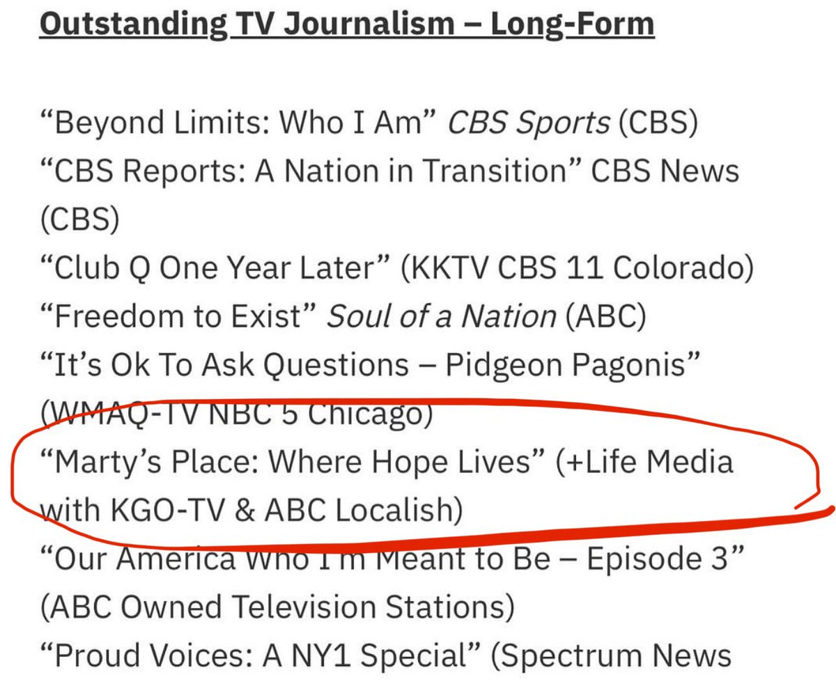 What an HONOR for @pluslifemedia to be granted the Barbara Gittings Award for Excellence in LGBTQ Media, provided by the @glaad Media Awards! As well as a nomination for Outstanding TV Journalism-Longform. Thankful for @KarlJSchmid friendship and for bringing me on since the…