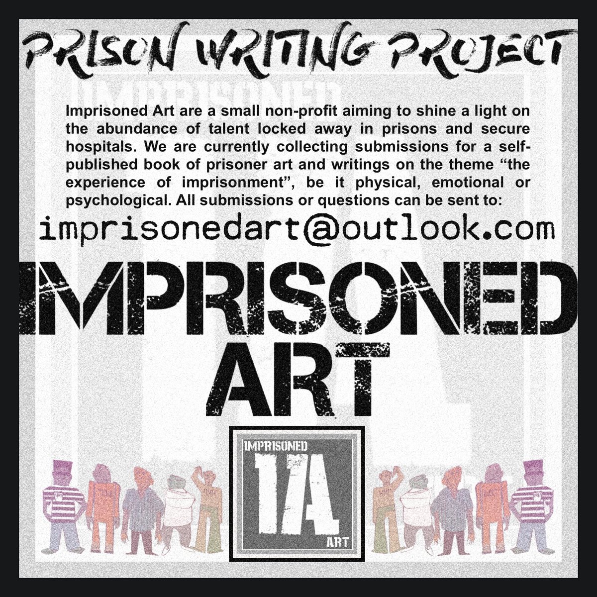 Please retweet
We seek prison writers past and present to contribute to a published book. Share your writing talent with the world, get noticed for your talent and not your crime
#prison #prisonart #creativewriting #art #poetry #poems #writing #abstract #jail #shortstories
