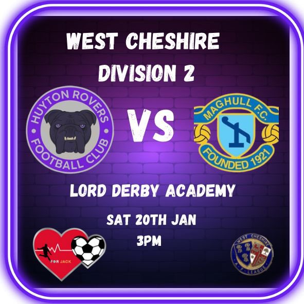 Huyton Rovers (@huytonrovers) on Twitter photo 🏆 <a href="/WestCheshireLge/">Go2Day West Cheshire League</a> Divison 2 🏆
🆚 <a href="/maghullfc/">Maghull Football Club</a> Reserves
🕒 Kick Off - 3pm
🏟️ Lord Derby Academy L36 6DG
Sponsored by - @TheJackRidingF1 🏆 <a href="/WestCheshireLge/">Go2Day West Cheshire League</a> Divison 2 🏆
🆚 <a href="/maghullfc/">Maghull Football Club</a> Reserves
🕒 Kick Off - 3pm
🏟️ Lord Derby Academy L36 6DG
Sponsored by - @TheJackRidingF1