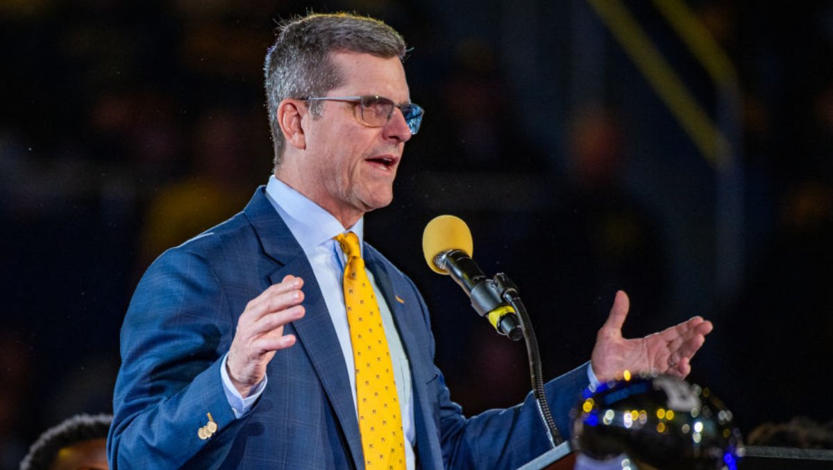 Outkick's tweet photo. Jim Harbaugh has always been passionate about his pro-life stance. Today, he spoke at the March for Life rally in Washington, D.C.

WATCH: https://t.co/vmgeMCNlIJ https://t.co/lbDKld7GB7