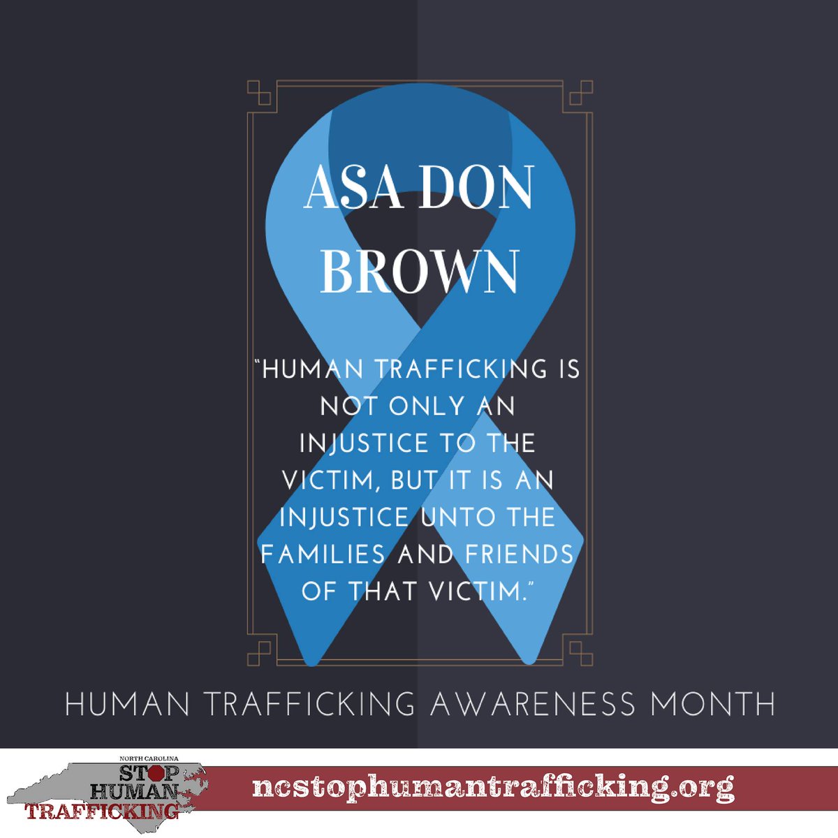 DrAsaDonBrown's tweet photo. “Human trafficking is not only an injustice to the victim, but it is an injustice unto the families and friends of that victim.” ~ Dr. Asa Don Brown
#human #StopHumanTrafficking #HumanTraffickingAwarenessMonth #humantrafficked #humantrafficking
https://t.co/7AeW17kfV8 https://t.co/rZEpDeLks1