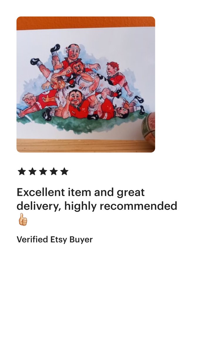 Another 5 star review
forestfolkartbyjason.etsy.com
#rugbyart #rugbycartoon #six nations #welsh