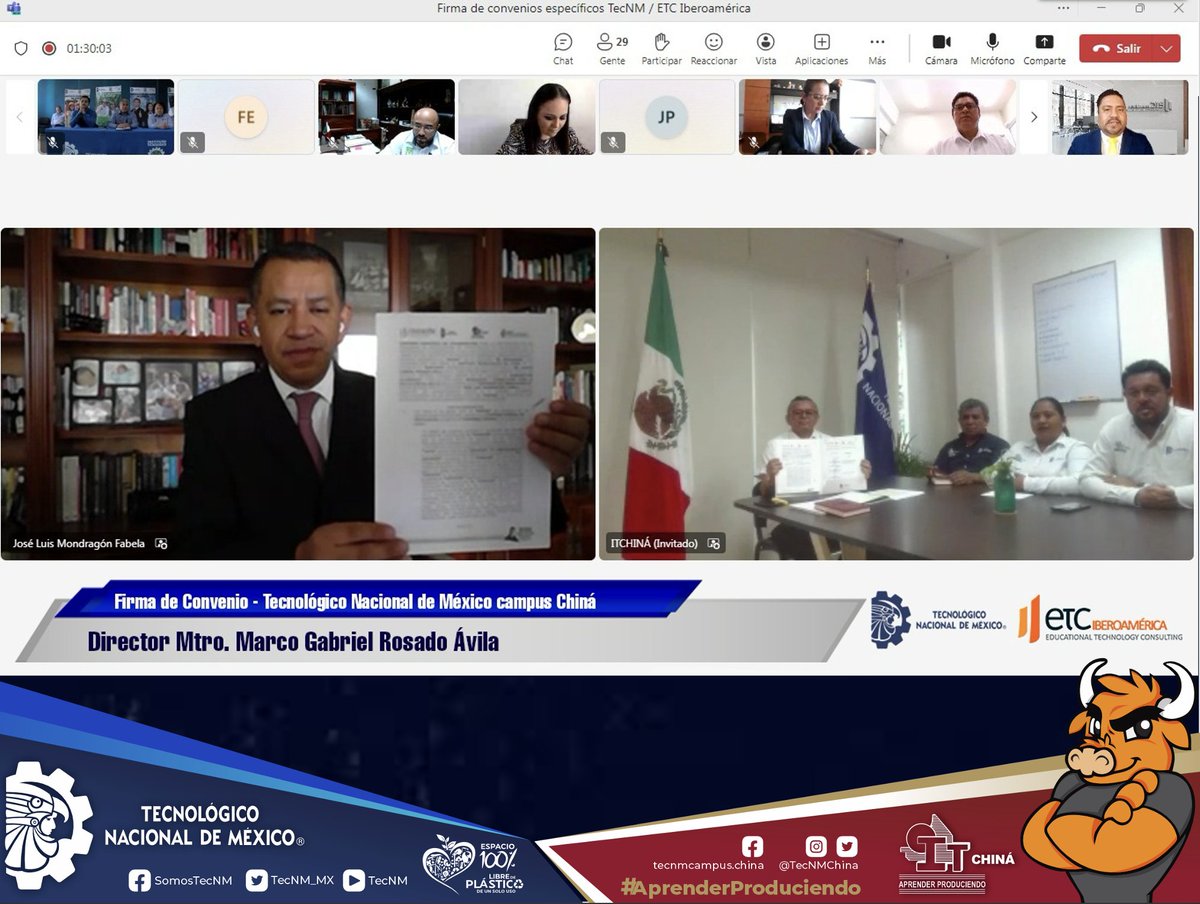 El #TecNMCampusChiná a sido participe en la firma de los convenios específicos entre ETC Iberoamérica y el #TecNM 
facebook.com/story.php?stor…