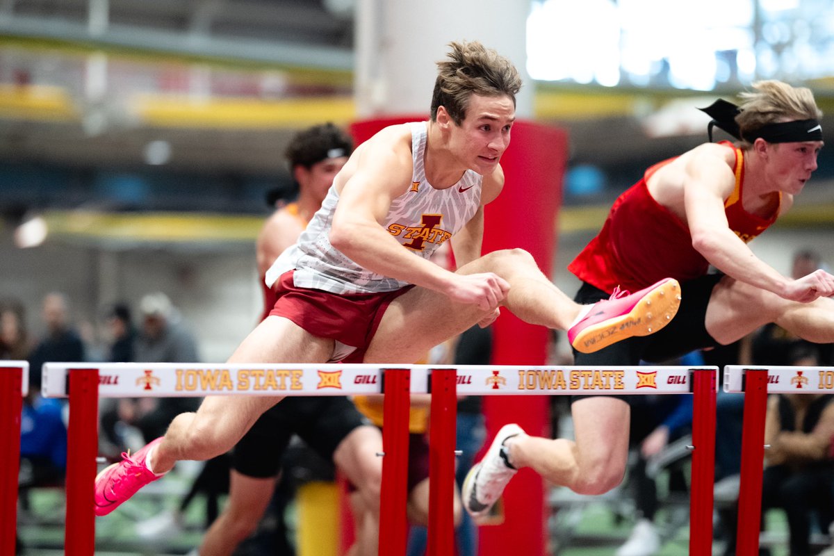 🤯🤯🤯

Jack Latham (7.90) and Alec Carr (7.94) both go sub-8 to post the top two times in the 60m hurdles final! Latham moves up to #7 in ISU history and Carr ties the #8-ranking performance. 

#CycloneSZN