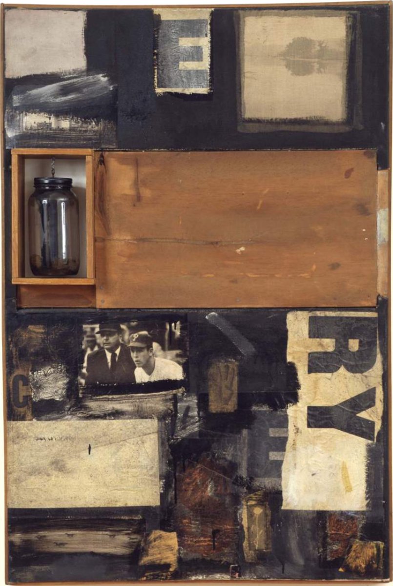 UTZAAKE's tweet image. Images inside #SInow are also fun. One is featured on Talisman, Robert Rauschenberg's 1958 masterpiece which is on display at the #DMArtCenter. #Phillies #MLB #rauschfound #EdgeofSports