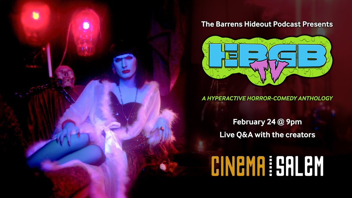 First Event of the Year! @hebgbtv and the Creators will be in Salem MA at @CinemaSalem on Feb. 24th! Event start at 9pm and ends before midnight! ticketing.useast.veezi.com/purchase/33610… -Meet+Greet -Q&A -Movie Merch This will be Sponsored by @ScreamboxTV as well!