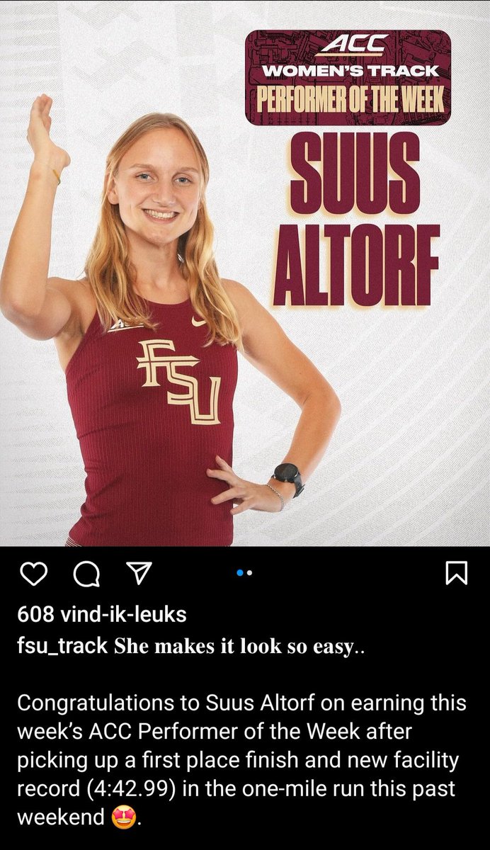 Suus Altorf (19) van 14 mei 2004 loopt indoor een hele snelle #1000m in de US of A