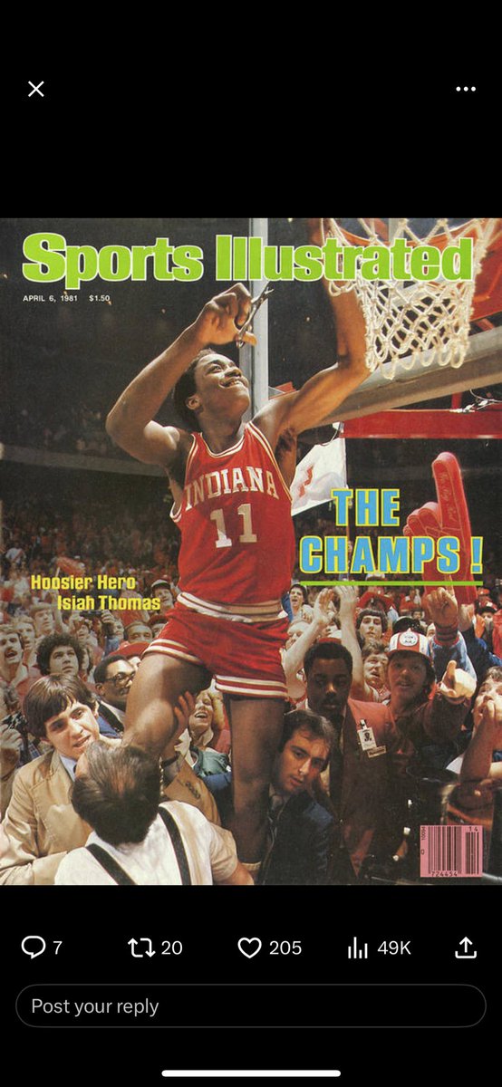 If I can only pick one, this is it. Isiah signed mine. #iubb #SIcover