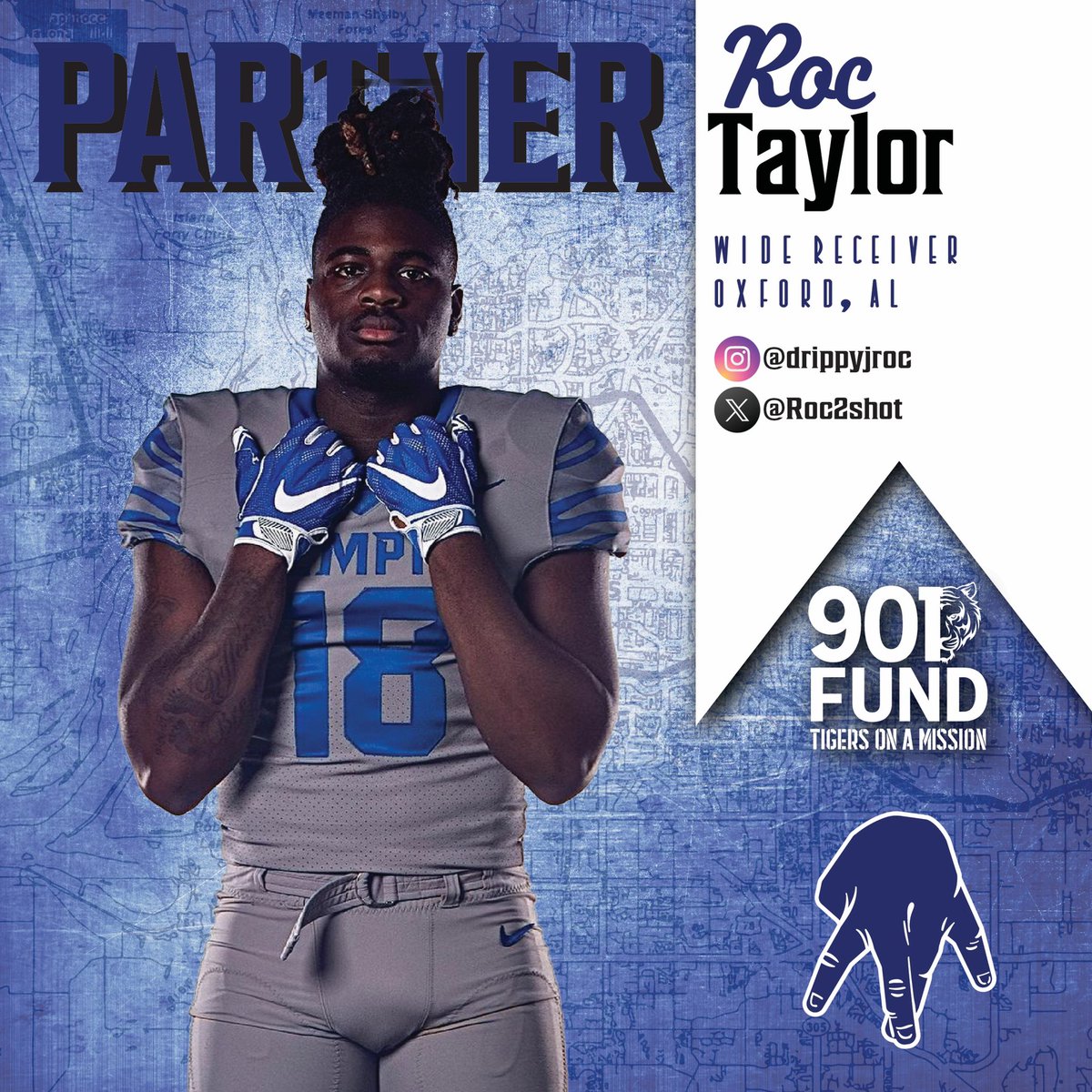 901 Fund provides NIL opportunities promoting local Memphis charities to student-athletes like me. Join today in supporting U of M tigers through a monthly or one-time football directed donation at 901fund.org/subscriptions ! #ad @901Fund