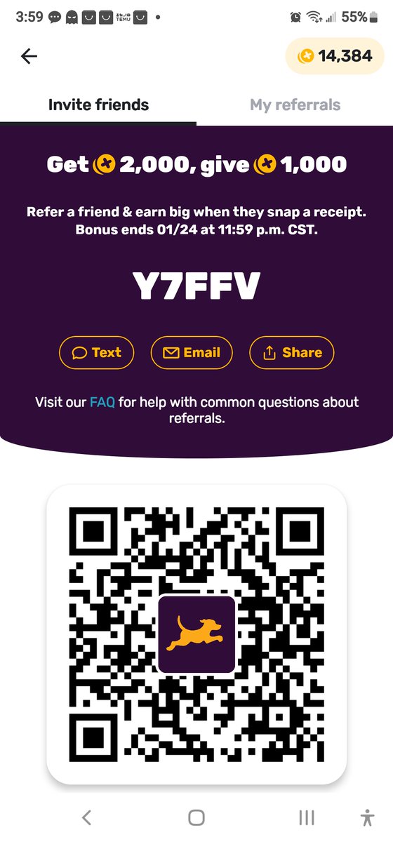 Make Money Back By Scanning Your Receipt's Use My Code To Get 1,000 Points  Y7FFV
