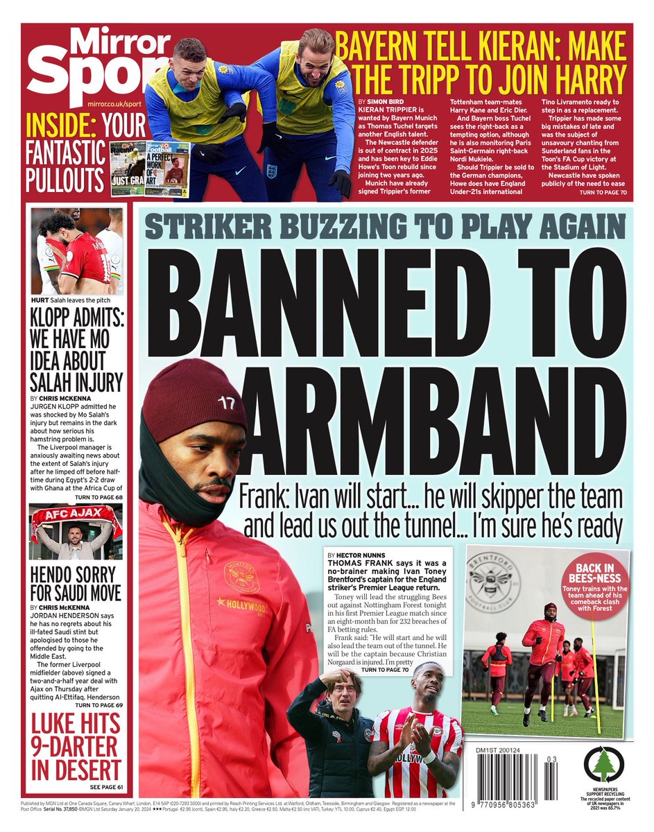 MIRROR SPORT: Banned to armband #TomorrowsPapersToday