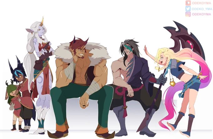 New Cinematic got me cooking  This is the timeline IF they all new each other based on my Rift's stories.  Also I made Kayn here having a peaceful path, where he and Rhaast "blend" together and never manage to win (With the help of one aspect tee-hee)   #Kindred