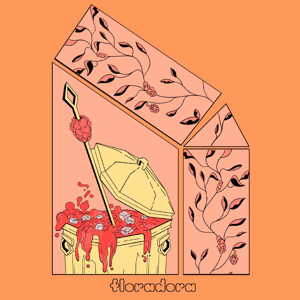 tshirt designs for my friends band "Floradora", very fun.