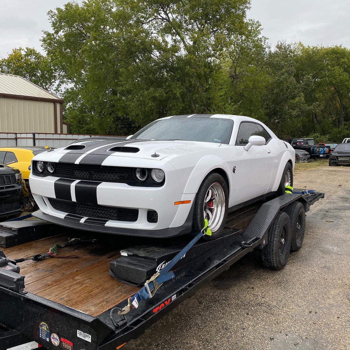 MaxxdTrailers's tweet photo. It's #FunFriday, so here's @only.hauls towing a widebody Dodge Challenge Redeye with his T6X power tilt trailer. 

It's been a good week, it's time to enjoy the weekend!

#maxxdtrailers #trailersfortheworkingman #bluecollar #dreambigworkhard #glorytoGod #workhardplayhard https://t.co/7H96vSjjfi