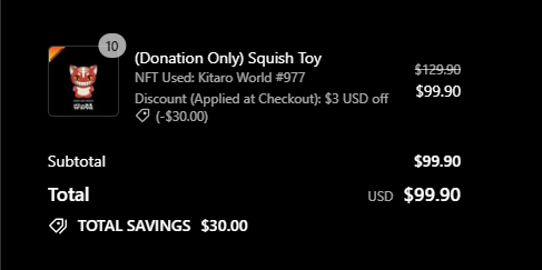MedraTheMain's tweet photo. Its called we do a little donating toys to kids while supporting the brand and artist - proliferation 

you can either purchase one of the new products to keep, or opt to donate it to charity. 

each purchase come with a free digital claimable created by community artist @agirlhasNFTs 

@KitaroStudios is the blueprint