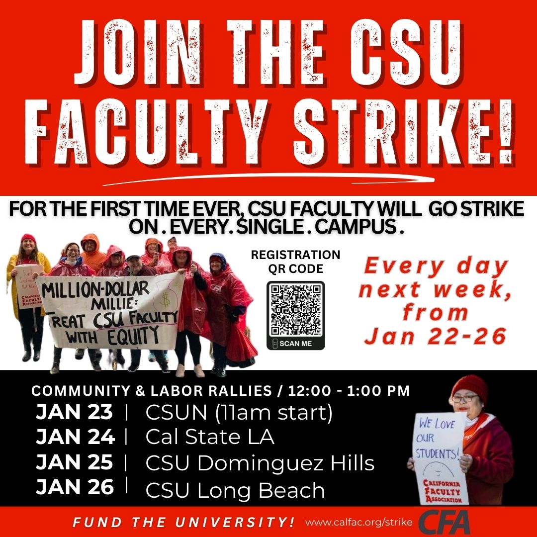 We stand in solidarity with @CFA_United who are striking every day next week. Some of our members are also @CFA_United members! We fight for the future of public education! #CFAonStrike