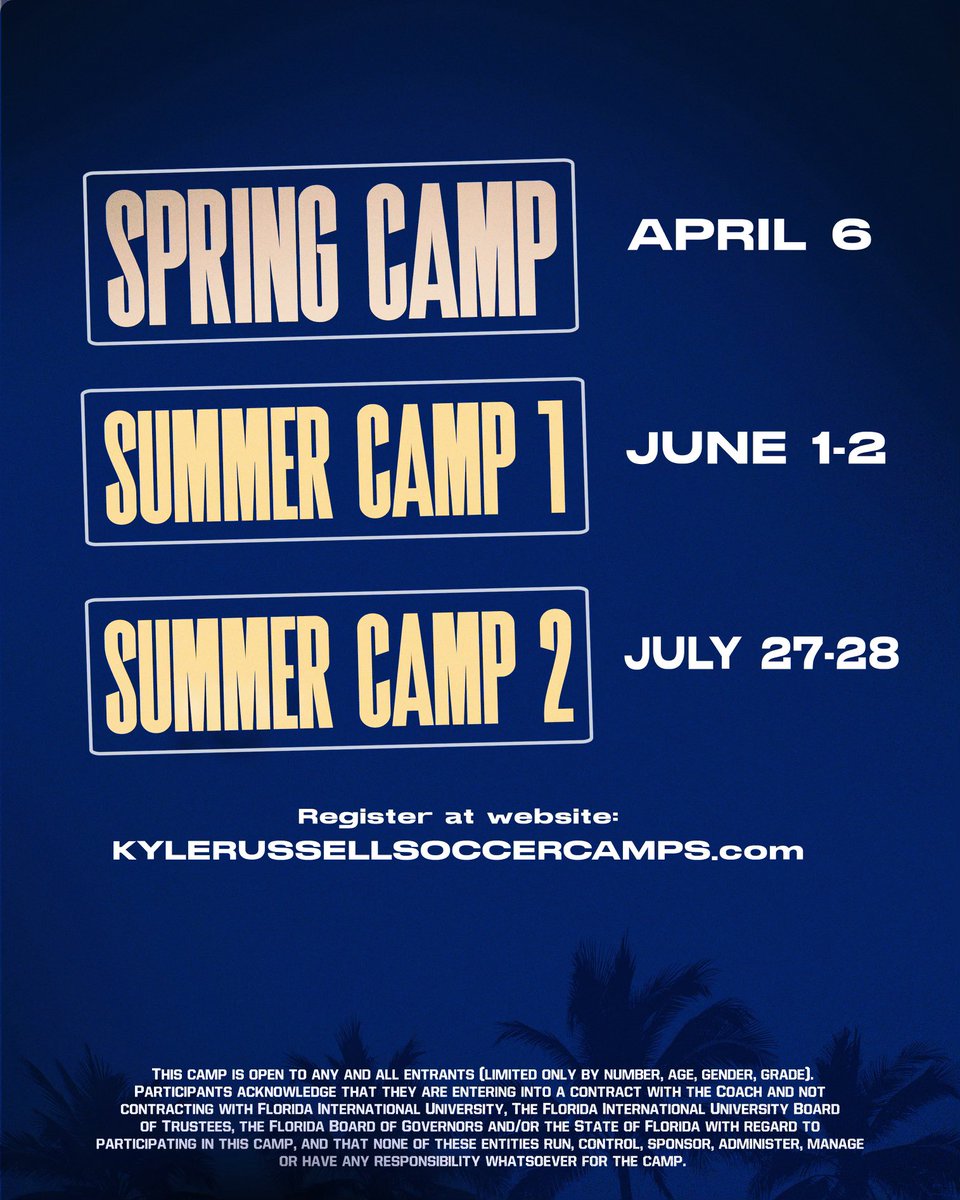 Looking for future Panthers! Take a look at  Kyle Russell’s upcoming ID camp dates 👀

Visit KyleRussellSoccerCamps.com to register!