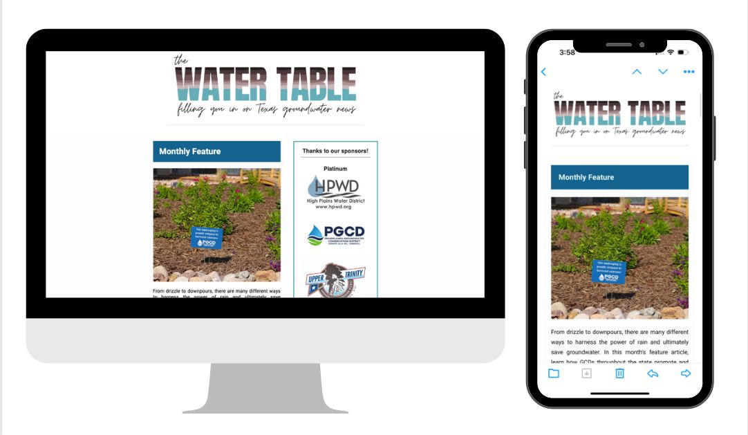 Hot off the (digital) presses! Yesterday we launched a new and improved TAGD monthly newsletter - The Water Table. Subscribe and view the newsletter archive here: buff.ly/3TzjYjS #txwater #groundwater #texas