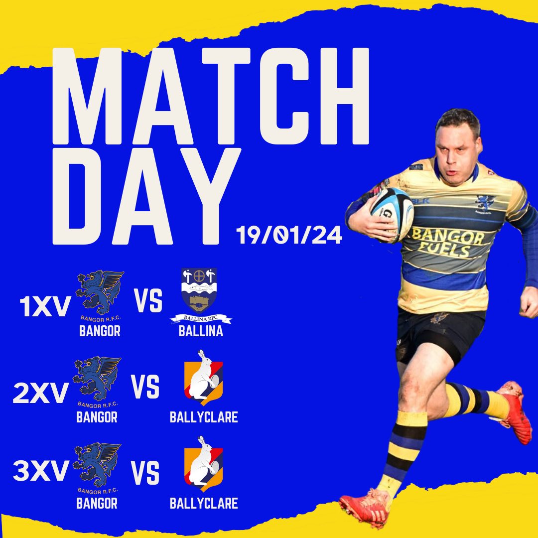 BangorRFC's tweet photo. SUPER SATURDAYS👇🏼

3 senior teams out tomorrow means 3 team sheets of players ready to go!💪💛💙

Please come and support our players whether it’s home or away, we’d love to see you for a brilliant day of rugby! Good luck to all 3 teams for tomorrow afternoon!#BGUTHB https://t.co/zf9xW0U64C