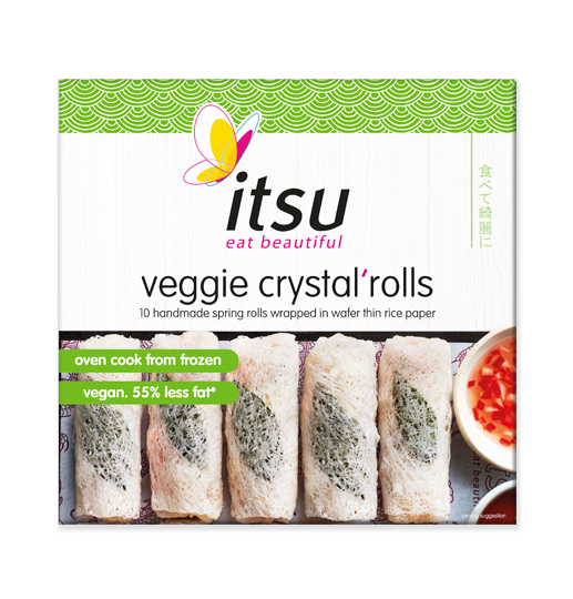 itsu veggie crystal rolls: 5 rolls =1.6g protein (1.5 PKU exchange). Found in <a href="/Tesco/">Tesco</a> <a href="/asda/">Asda</a> <a href="/waitrose/">Waitrose & Partners</a>