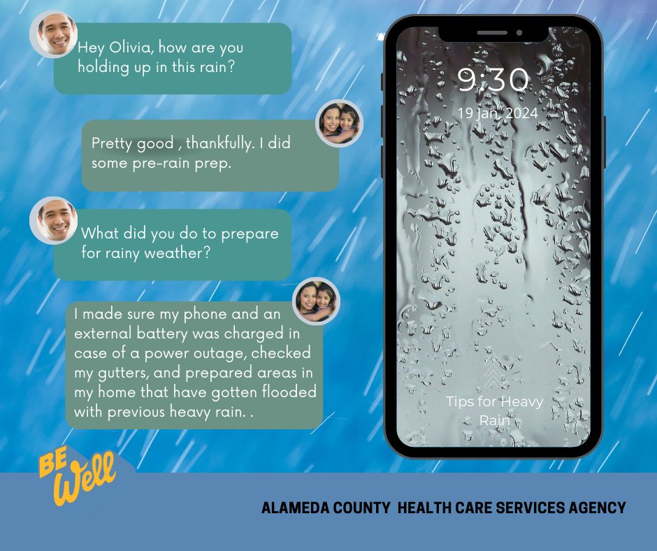 Here are some tips to prepare for this weekend’s rainy weather and possible atmospheric river: * Check that your gutters are unclogged * Make sure to charge your phone/medical equipment * Prepare places in your home that may see flooding