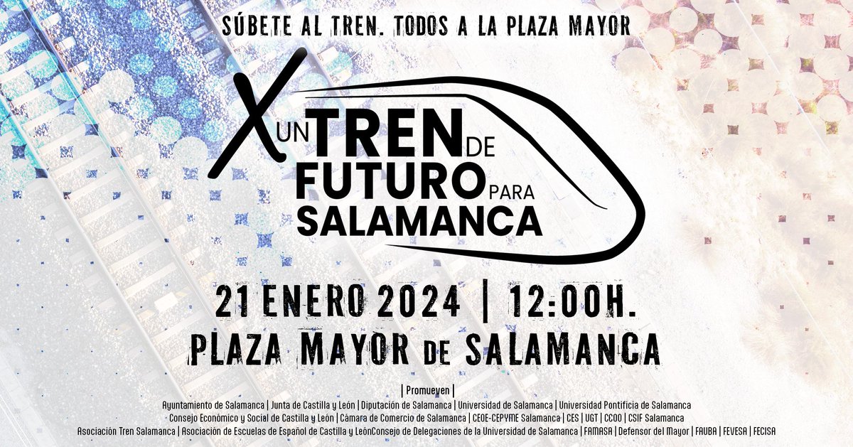 Si eres salmantino seguramente sabrás que el Domingo a las 12:00 en la Plaza Mayor hay una manifestación "X un tren de futuro para Salamanca" pero, sabemos exactamente lo que se reivindica?  HILO 🧵⬇️ 1/13