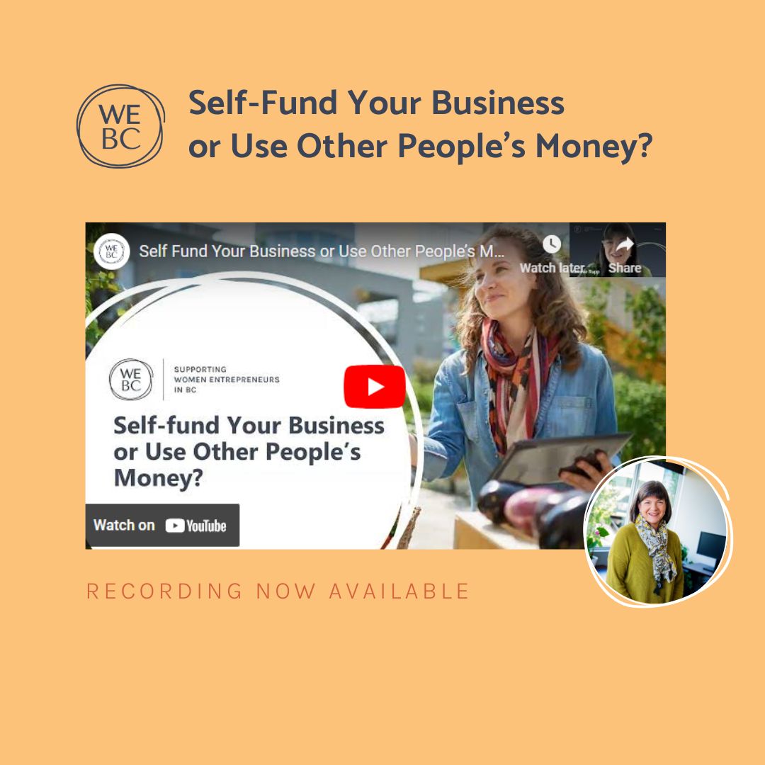 It's #FreeFriday, so you can access the On-Demand recording of our WeCafé, 'Self-Fund Your Business or Use Other People’s Money?' 🎉 with our Senior Director of Loans & Advisory Services, Melanie Rupp. Access this free recording 👇🏼 go.we-bc.ca/FundingWeCafe