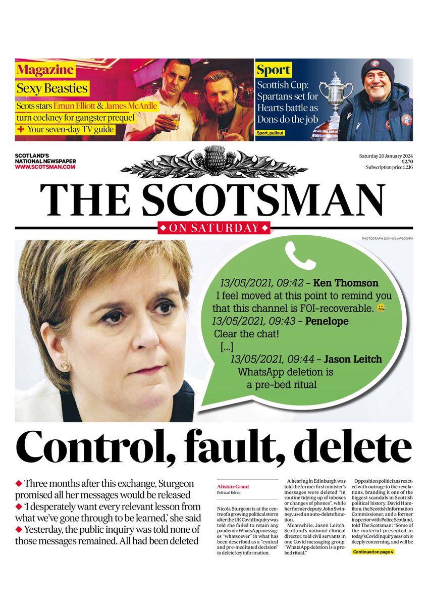 THE SCOTSMAN: Control, fault, delete #TomorrowsPapersToday