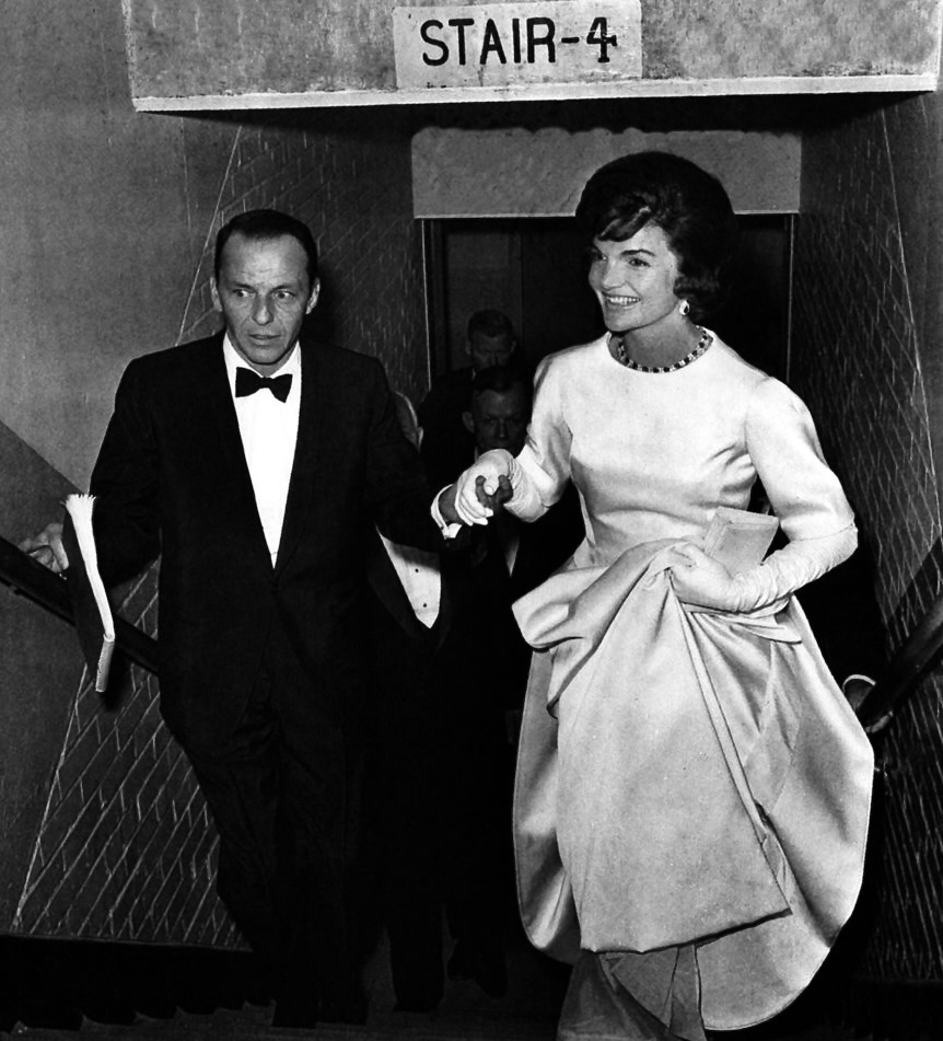 BeschlossDC's tweet image. Frank Sinatra escorts Jackie Kennedy at her husband's pre-inaugural gala, National Armory DC, tonight 1961: