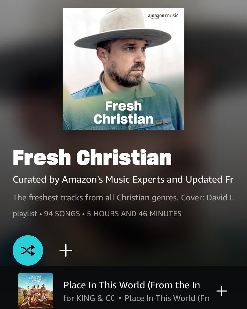 4kingandcountry's tweet photo. And many thanks to our @AmazonMusic mates for adding #PlaceinThisWorld to their Fresh Christian playlist! 🙏🏽🎧 https://t.co/35YE6p6SkN https://t.co/yQXBfPjxfH