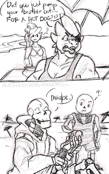 0chews's tweet photo. One of my favorite scenes from one of my favorite fanfics. (2018 vs. 2024)

“Y-you s-shouldn’t just g-give out pictures to s-trangers…!” Undyne stuttered, surprised and dismayed.  

“yup. you’re absolutely right.” Papy agreed.  

from: The Last Laugh  @Kamari333lite https://t.co/HkT5SVn6kn
