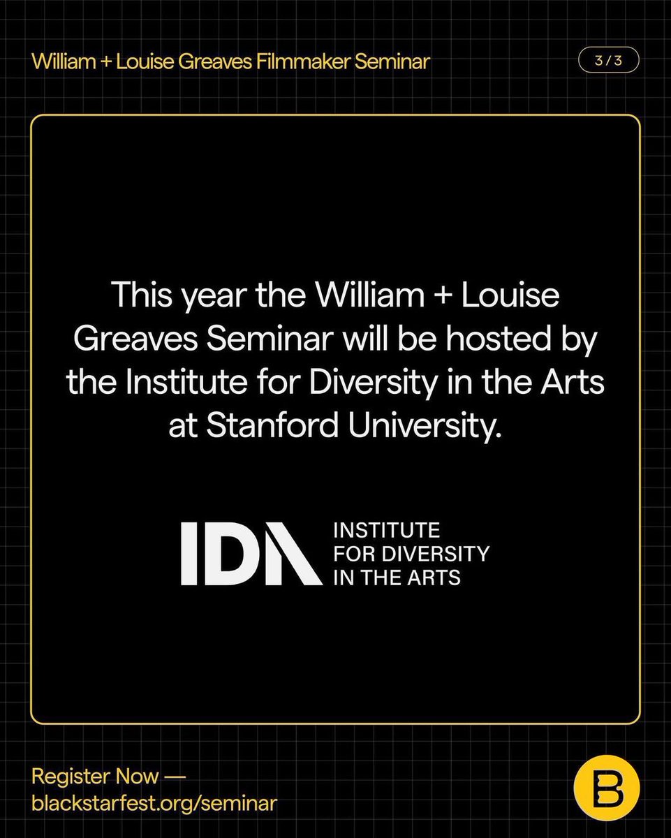 BDC New York (@bdcnewyork) on Twitter photo Register today for the 2024 William and Louise Greaves Filmmaker Seminar, hosted by <a href="/BlackStarFest/">BlackStar Projects</a>! The seminar will take place at the <a href="/IDAStanford/">IDA Stanford</a> at Stanford University from March 8th to 10th! You can learn more about the seminar and register at the link in our bio 🔗 Register today for the 2024 William and Louise Greaves Filmmaker Seminar, hosted by <a href="/BlackStarFest/">BlackStar Projects</a>! The seminar will take place at the <a href="/IDAStanford/">IDA Stanford</a> at Stanford University from March 8th to 10th! You can learn more about the seminar and register at the link in our bio 🔗