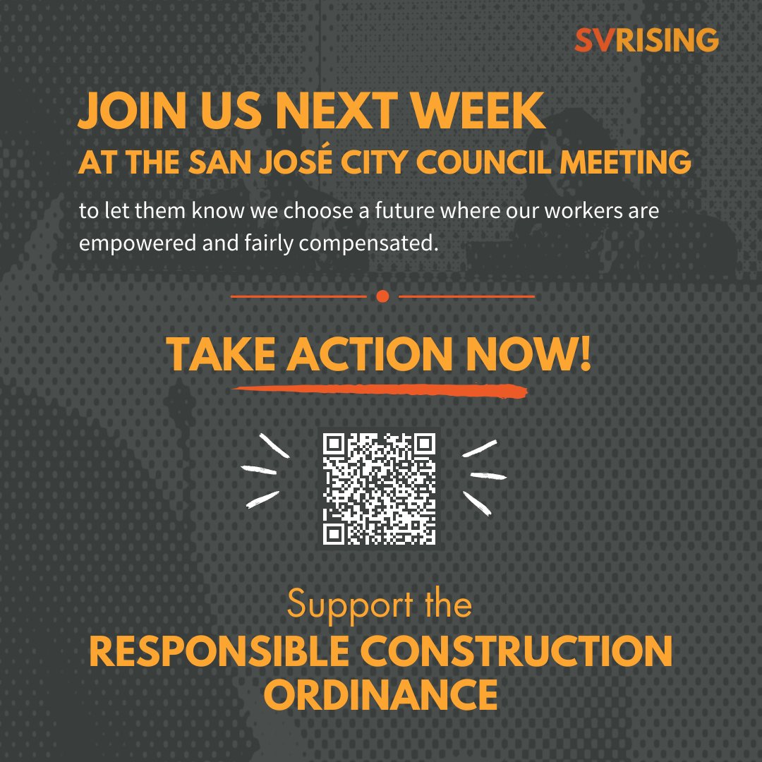 TAKE ACTION NOW! Use our email tool to let SJ City Council know that we're committed to the well-being of ALL workers. actionnetwork.org/letters/cf42e7… Join us in advocating for a city built by an empowered workforce and show up next week, January 23, 1:30pm at San José City Hall.