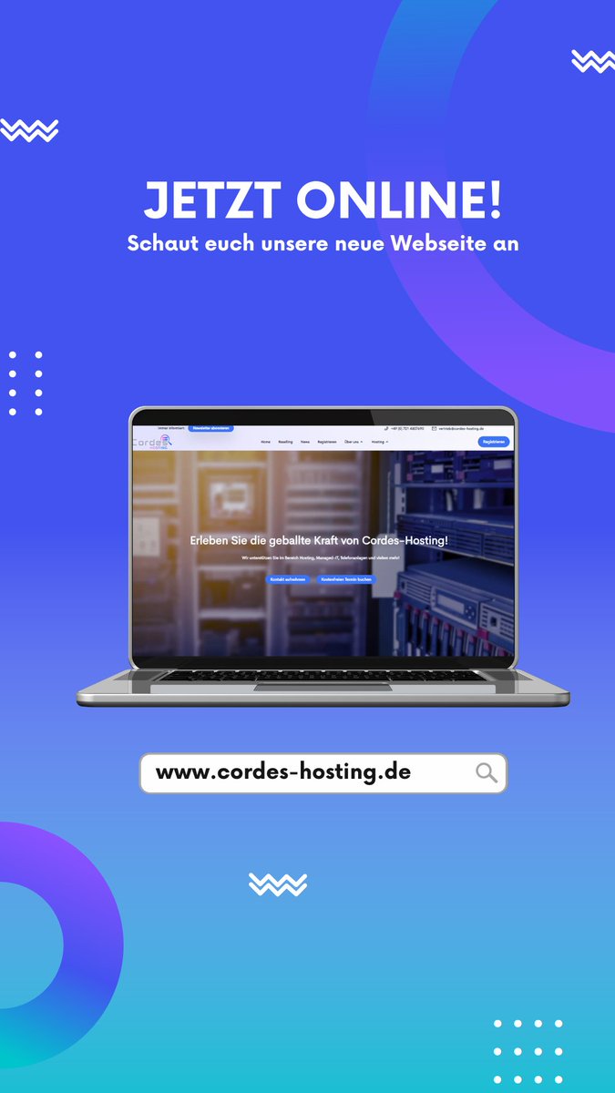 CordesHosting's tweet photo. Unsere neue Webseite ist online! Schaut jetzt vorbei auf https://t.co/OfX9UJn4ER https://t.co/uzA6qN7srV