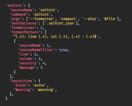 _khalliday's tweet photo. coc diagnostic-language server solhint config https://t.co/a5Nc9u52Fa
