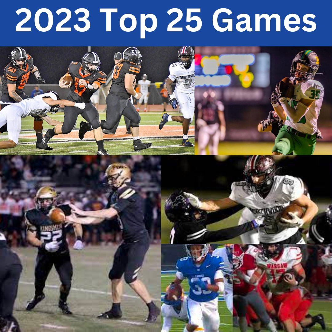 #10 NorthWood 45 Leo 33 Semistate.  Owen Roeder threw 2 TD passes and ran for 2 TDs sending the Panthers to the State Finals.

#9 Warsaw 31 FW Carroll 17 Sectional.  Warsaw avenges last year's loss to the state finalist.  Drew Sullivan and Reed Zollinger scored TDs and the Tiger
