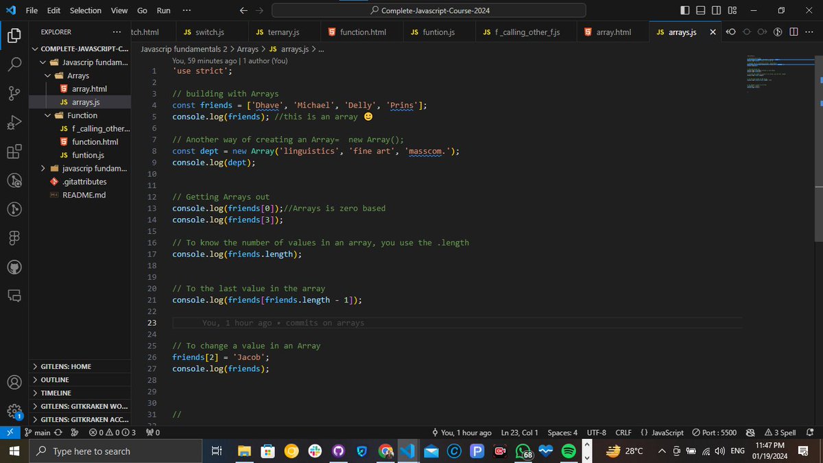 TheDavidKalu's tweet image. Day 19 #30daysofcodechallenge
✅I practiced what I&apos;ve learnt so far on Arrays

#buildinginpublic