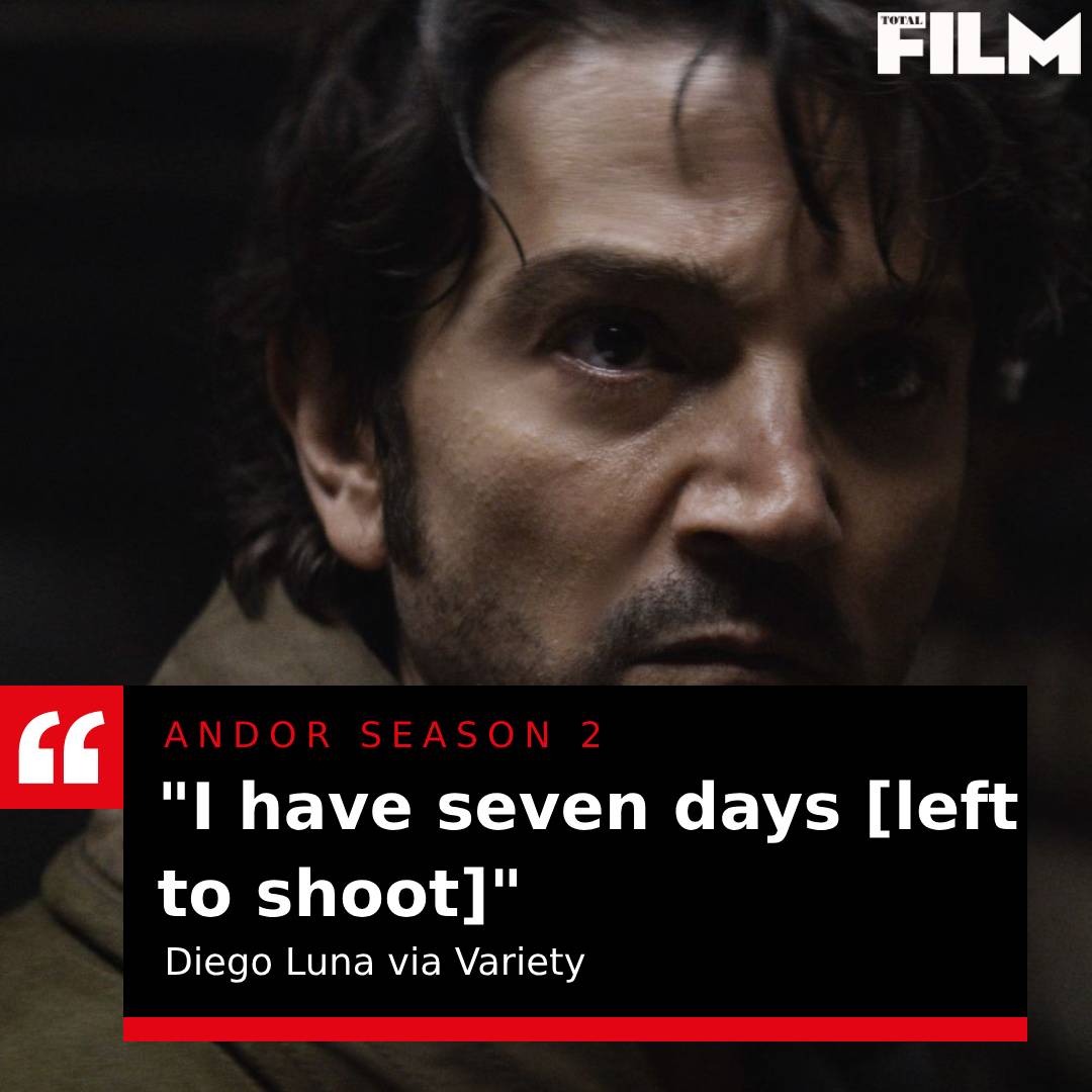 Andor star Diego Luna says he only has a week left of season 2 filming. Read more here: trib.al/7dc3ziW