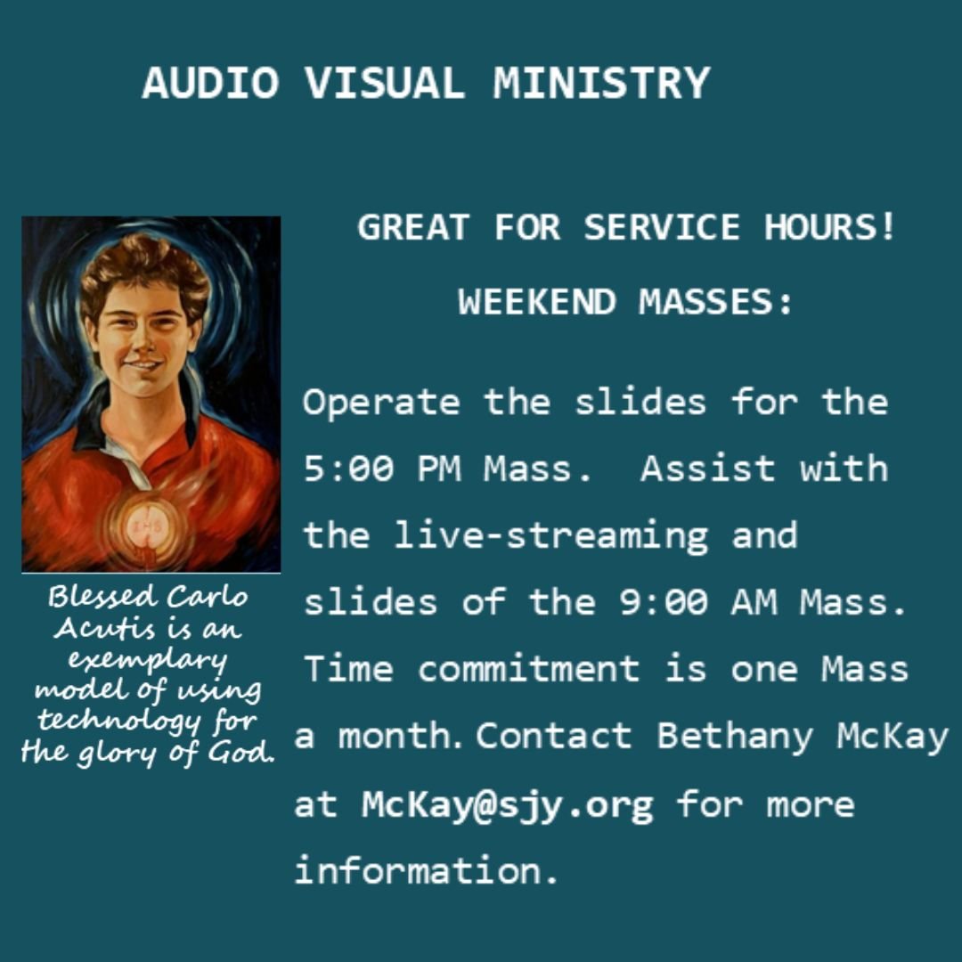 #catholicyouth #youngadults #servicehours #blessedcarloacutis #AVMinistry