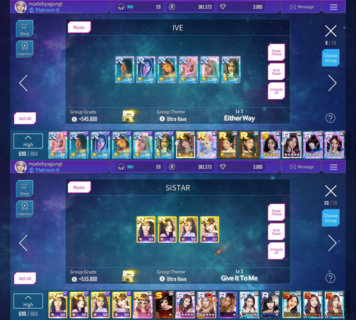 iamakillerr's tweet photo. wts SUPERSTAR STARSHIP account
TOP 7

IVE - SISTAR - JSW - KWILL - HYOLYN - JUNGGIGO - MIND U (On Progress) + beberapa deck LE

Include pfp event (MX+JSW+WJSN)
untuk informasi lainya bisa japri aja yaa😁 https://t.co/eEvbLQUXgV