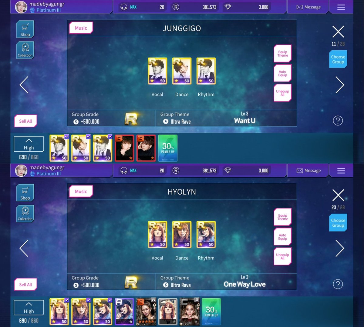 iamakillerr's tweet photo. wts SUPERSTAR STARSHIP account
TOP 7

IVE - SISTAR - JSW - KWILL - HYOLYN - JUNGGIGO - MIND U (On Progress) + beberapa deck LE

Include pfp event (MX+JSW+WJSN)
untuk informasi lainya bisa japri aja yaa😁 https://t.co/eEvbLQUXgV