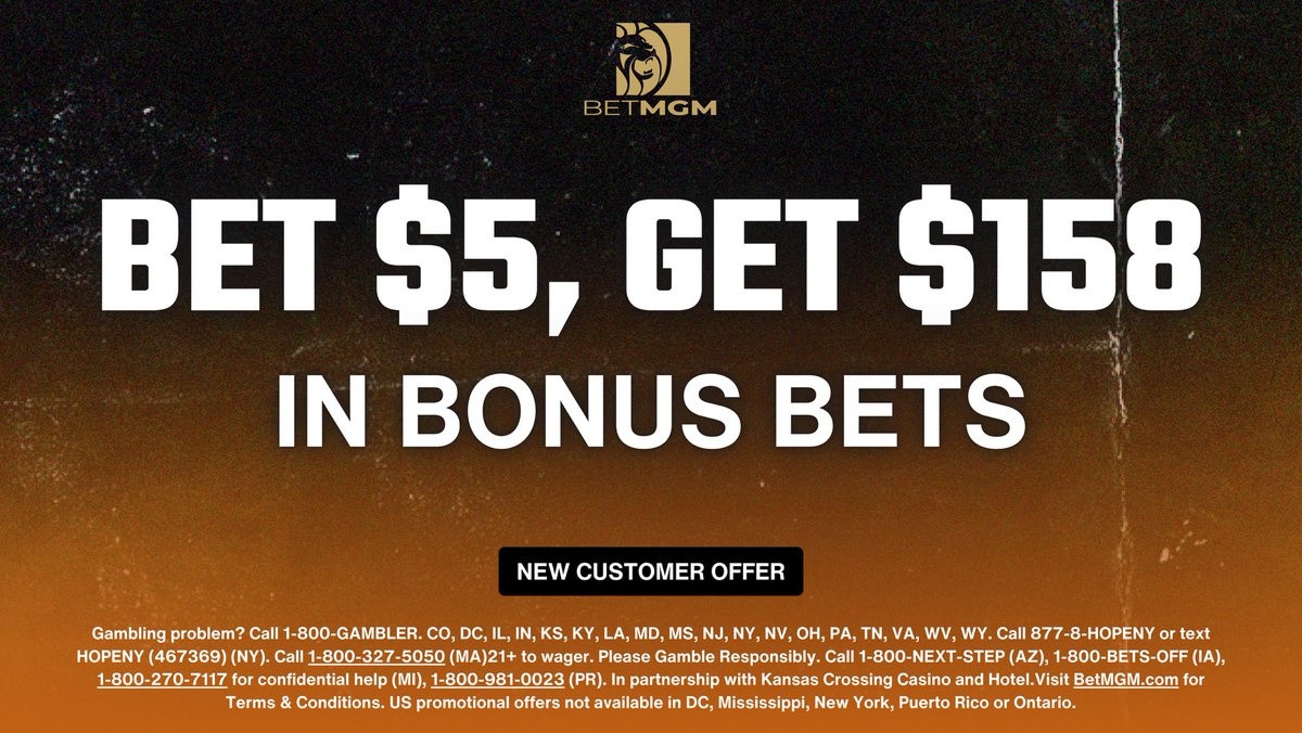 CodyBrownBets's tweet photo. 🪜 Ladder Bet 2 is an hour from tipoff, you’ve still got time to join the road to $500.

Easily built in the SGP tab on BetMGM.

Join here: https://t.co/BN2mlRKs0V

Make sure you take advantage of the $158 bonus from signing up too.

21+, gamble responsibly. https://t.co/rBaftjR3On