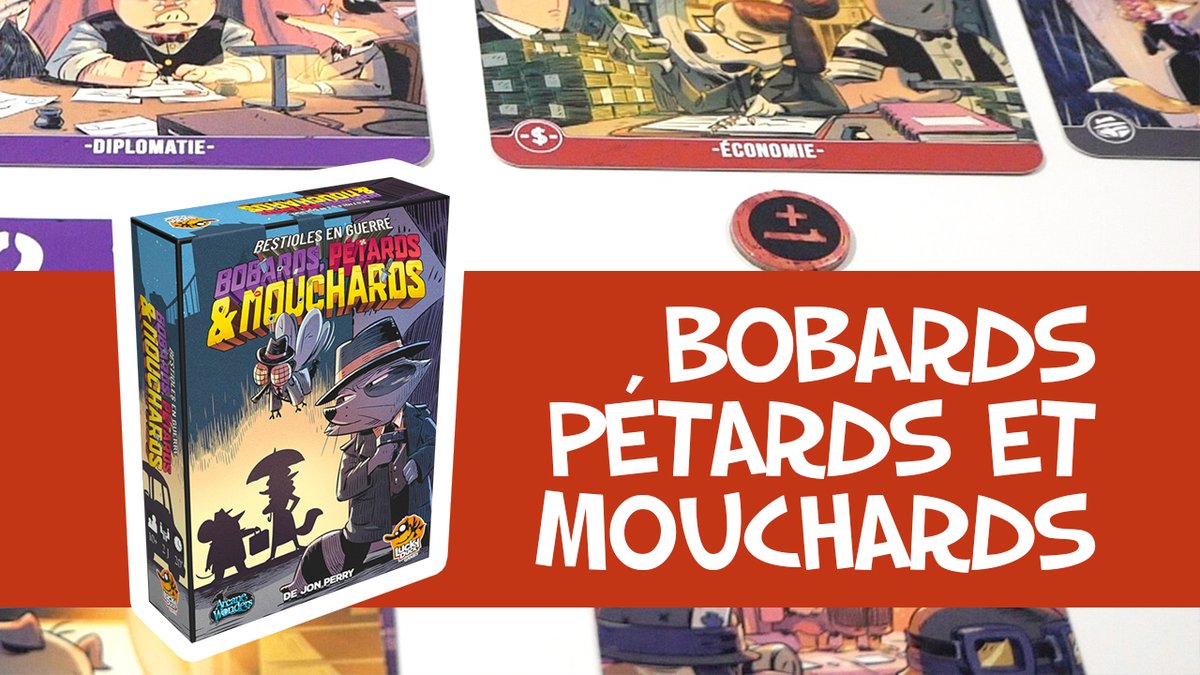 Bobards, Pétards &amp; Mouchards est un jeu de majorité et de gestion de main pour 2 joueurs. Les joueurs posent des cartes devant des lieux, pour en prendre le contrôle.
Découvrez-le en 2 minute !

Youtube : youtube.com/watch?v=u5n_hc…
Blog : des-en-mousse.com/bobards-petard…

#j2s #jeudesociete